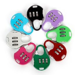 Mini cadeado 3 Dial Digit Senha combina trava a bagagem Código de metal bloqueio Ginástica de ginástica Patry Favor 8 Colors Wholesale EWD7369