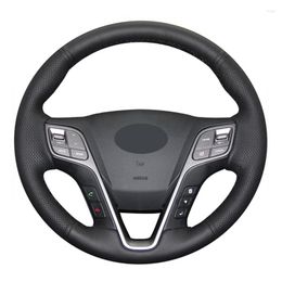 Steering Wheel Covers Hand-stitched Black Artificial Leather Car Cover For Santa Fe Grand H350 2012-2023 2023