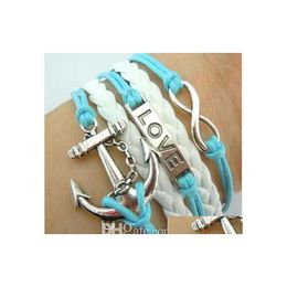 Charm Bracelets Bangle Straps Wrap Around Bracelet Personalised Love Leather Beautifly Pseras Endless Infinity Drop Delivery Jewellery Dhncj