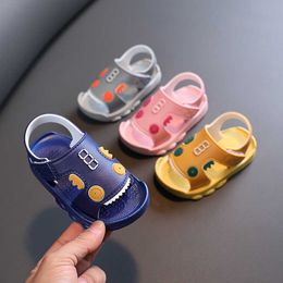 Slipper Summer Baby Boys Girls Sandals Cute Animals Shark Prints Breathable Comfortable Soft Beach Cartoon Toddler Shoes First Walkers 0203