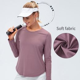 Active Shirts Women&#39;s Sport Shirt Running Fitness Yoga Top Workout Gym Clothing Long Sleeve Loose Sports Training Elastic Blouse