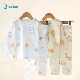 Clothing Sets Cotton Baby Children Clothes Pyjamas Cute Cartoon LongShort Sleeve Home Pyjama Sleepwear Soft Breathable 230203