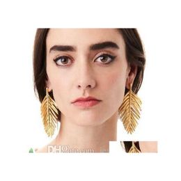 Stud Fashion Jewellery Womens Metal Leaf Shaped Ear Earrings Drop Delivery Dh6Cl