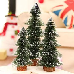 Christmas Decorations Mini Tree With White Snow Simulated Realistic Decoration Artificial Xmas Cedar Decor For