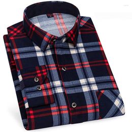 Men's Casual Shirts Brand For 2023 Spring Autumn Long Sleeves Flannel Korea Style Oversize 4XL Men's Plaid Harajuku Clothing