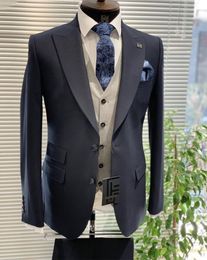 Men's Suits & Blazers Arrival Wedding Men Suit Formal Skinny Stylish Male Blazer Party Custom Tuxedo 3 Pieces (Jacket Pant Vest) Mens
