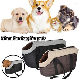 Dog Car Seat Covers Shoulder Bags Warm Backpack Fur Collar Soft Cat Bag Solid Colour Puppy Carrier Travel Slings Pet Accessories