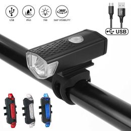 s USB Rechargeable 300 Lumens 3 Modes Lamp Light Front Headlight Bike Bicycle LED Flashlight Lantern 0202
