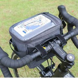 Panniers s Bicycle Handlebar Water Resistant Cycling Bike Reflective Storage Front Frame Pouch Saddle Bag Riding Accessories 0201