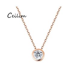 Pendant Necklaces Est Korean Sweet Simple Zircon Charms For Women Accessories High Quality Plating Alloy Necklace Fit Girlfriend Dro Ot8Hb