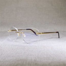 36% OFF 2023 Vintage Leopard Style Rimless Men Square Shade Metal Frame Clear Women for Beaching Eyewear Accessories