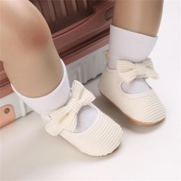 First Walkers Toddler Kids Infant Girls Soild Colour Bowknot Princress Shoes Soft Sole The Floor Barefoot Non Slip Prewalker