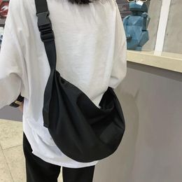 Half Moon Nylon Shoulder Bag Casual School Bag Waterproof Gym Weekender Bag Travel Tote for Women DOM-ET087