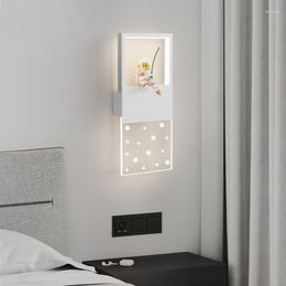 Wall Lamp Bedroom Background Indoor Lighting Black Blue White Gold Frame Round Rectangle Shape Corridor Fixtures