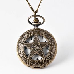 Pocket Watches Large Pockt Watch Bronze Continuously Empty Perspective Five-pointed Star For Men Women And Children