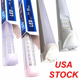 25pcs Integrated T8 Led Tube Light Double line 4ft 5ft 6ft 8ft Dual row Cooler Lighting Led shop lights AC85-265V With All accessories Crestech168