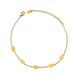 Anklets Korean Style Hip Hop Personality Trend Leaves Mosaic For Women Temperament Designer Foot Accessories Jewellery