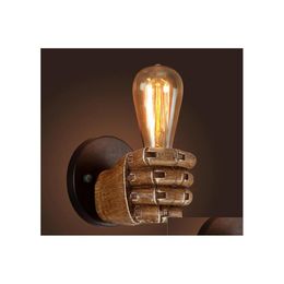 Wall Lamps Retro Resin Fist Lamp Crossborder European Style Bar Restaurant Cafe Decorative Left Hand Right Lights Drop Delivery Ligh Dhtvx