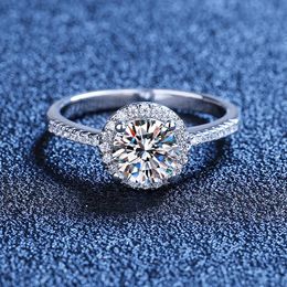 Solitaire Ring AETEEY 0.5-3ct D Color Real Moissanite Diamond Round Pure 925 Sterling Silver For Women Wedding Fine Jewelry RI020 Y2302