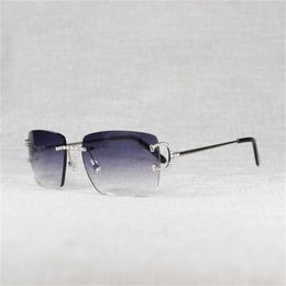 36% OFF 2023 Luxury Rhinestone Wire Rimless Oval Men Stone Metal Frame Square Shades for Women Summer Club Oculos Eyewear