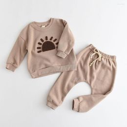 Clothing Sets Toddler Boys Set 6M-3 Years Autumn Infant Boy Print Letter Soft Waffle Baby Clothes Casual 2pcs Outfits Sweater Suit