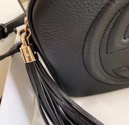 SOHO DISCO Handtaschen Designer Taschen Echtes Leder Umhängetaschen Buchstaben-Muster Quaste Geldbörsen Frauen Handtasche Mode Crossbody Ba aYxZj