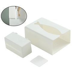 Tissue Boxes & Napkins Multifunctional Wall Mount Box Punch-free Napkin Storage Container Paper Towel Organiser For Home Kitchen With Garbag