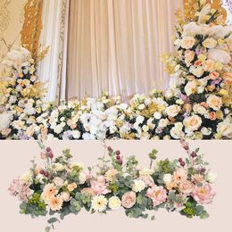 Decorative Flowers Wedding Decoration Props Simulation Silk Flower Stage Background T Road Lead Arch Arrangement Custom