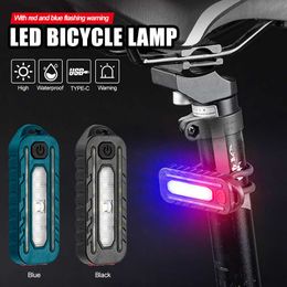 s Mini USB Bike Multi-function Shoulder Clip Night Safety Warning Light Helmet Lamp Bicycle Taillight Red Blue Colour 0202