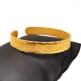 Bangle Fashion Open Dragon And Phoenix Sand Gold Bracelet Brass Gold-plated MaDragon Chengxiang Men Women