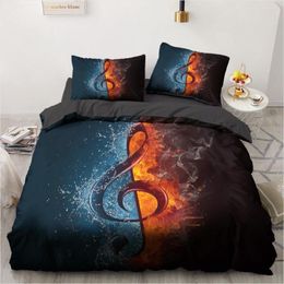 Bedding Sets Fashion 3D Music Duvet Cover Set Quilt Covers Comforter Black Guitar Bedclothes Bed Linen With Pillowcase