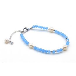 Beaded Freshwater White Pearl Strand Bracelet Mini Stone Beads Bangle Gemstone Bracelets With Rice Pearls Love Wish For Women Jewelr Dhxid