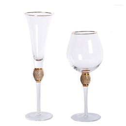 Wine Glasses F63A Transparent Champagne Flute Mug Glass Material Cocktail Cup For Birthday Wedding Camping Party