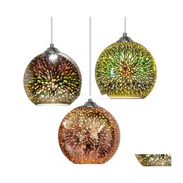 Pendant Lamps Modern Fireworks Chim 3D Glass Ball Pe Light Creative Dining Kitchen Bar Hanging Lamp 3 Drop Delivery Lights Lighting I Dhtvq