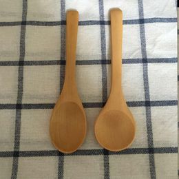 13cm Wooden Bamboo Spoon Lovely Seasoning Spoon Ice Cream Spoons Wooden Flatware 100 pcs/lot