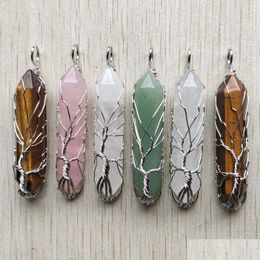 Charms Natural Semiprecious Stone Tree Of Life Crystal Pillar Pendum Pendants For Jewellery Making Wholesale Drop Delivery Find Dhgarden Dhlgz