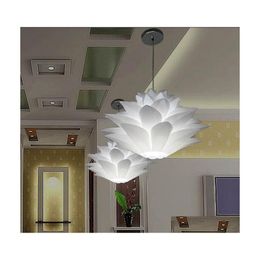 Pendant Lamps Lowest Price On Sale Diy Modern Pinecone Light Creative Lily Lotus Novel Led E27 35/45/55Cm Iq Puzzle Lamp White Drop Dhfog