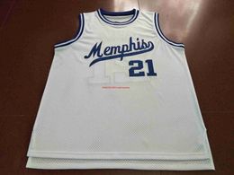 Custom Men Youth women Vintage MS White #21 LARRY FINCH Home RETRO Basketball Jersey Size S-4XL 5XL or custom any name or number jersey