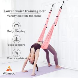 Resistance Bands Athesoo Adjustable Aerial Yoga Strap Hammock Swing Stretching AntiGravity Inversion Belts Gym Flexibility 230203