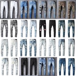 Luxurys Designers Jeans Distressed France Fashion Pierre Straight Men's Biker Hole Stretch Denim Casual Jean Men Skinny Pants Elasticit