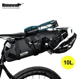 Panniers s Rhinowalk 10L Bike Waterproof Bicycle Saddle Reflective Large Capacity Foldable Tail Rear Bag Cycling MTB Trunk Pannier 0201