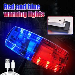 s Red/Blue LED Bike Taillight USB Charging Bicycle Rear Lamp Shoulder Clip Warning Night Safety Cycling Running Signal Light 0202