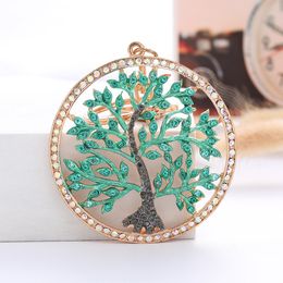 European Fashion Lucky Tree Color Diamond Studded Hollow Pendant Shape Keychain Creative Exquisite Gift