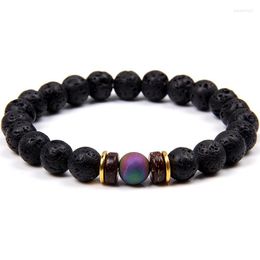 Strand Fashion Natural Volcanic Rocks Lava Stone Bracelet Plating Electroplated Beads Charm Attractive Jewellery Gifts