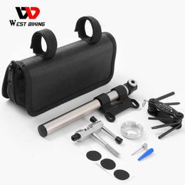 Panniers Bags Bicycle Portable Bike Multifunctional Tool Kits Set With Storage Bag Pump Chain Cutter Cycling Tyre Repair Tools 0201