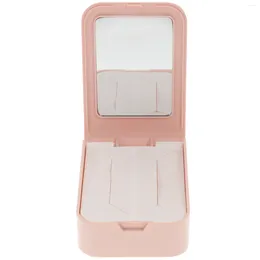 Storage Boxes Lipstick Travel Case Lip Holder Makeup Portable Box Gloss Mini Organizer Pouch Sleeve Mirror Purse Toiletry Walking