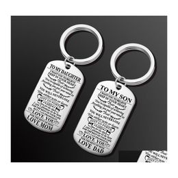 Key Rings Stainless Steel Tag Keychain Family Series Pendant Accessories Dog Military Card Jewellery 121C3 Drop Delivery Dhjkd