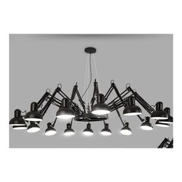 Pendant Lamps Black Spider Chandelier Lighting Retractable Arm Retro Industrial Lamp Creative Office Clothing Shop Bar Pendent Drop Dhpfk