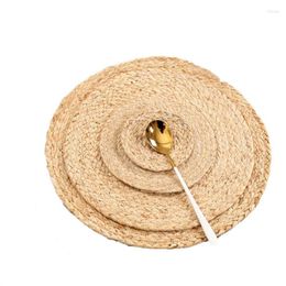 Table Mats Household Supplies Round Western Food Coasters Japanese-style Natural Aquatic Corn Husk Hand-woven Placemats Potholders