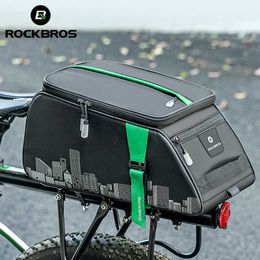 Panniers s ROCKBROS Bicycle Carrier Large Capacity Bike Trunk MTB Rack Rear Seat Pannier Bag With Rain Cover Cycling Accessory 0201